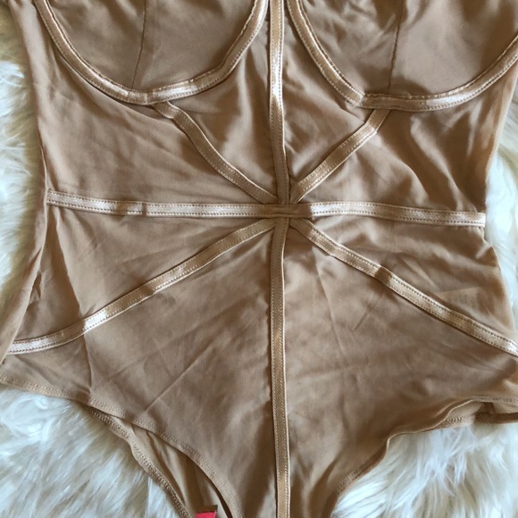 NWT Mocha Colored Bondage Style Bodysuit L - Picture 3 of 8